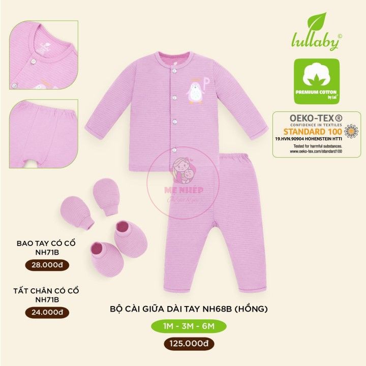 [LULLABY Thu Đông] Bộ sơ sinh cài giữa tay dài