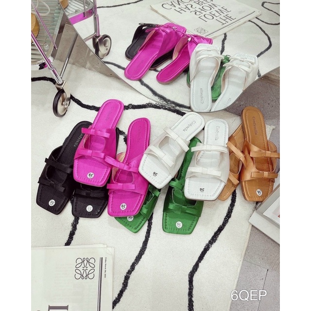 Dép Bệt 2 Nơ Lụa Siêu Xinh