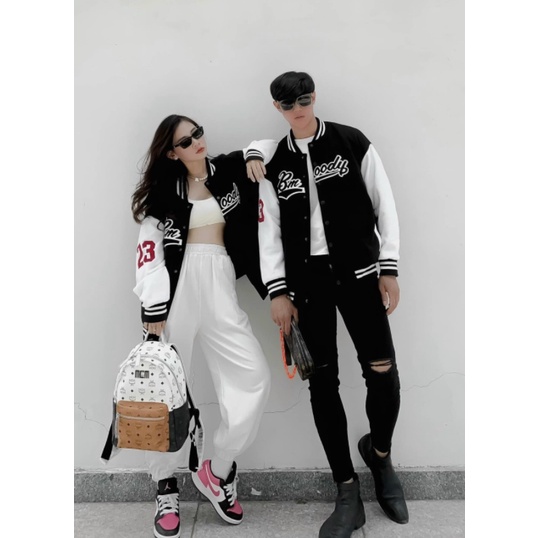 Áo Bomber Jacket/ Áo Khoác Dù 2 Lớp Style Bóng Chày in Bmoody Unisex Nam Nữ Couple Hot Trend, Áo khoác bomber dù unisex