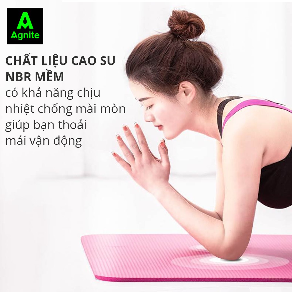 Thảm tập gym, yoga chống trượt, thể dục tại nhà Agnite 8mm - EL108