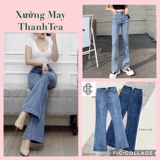 Quần bò jean nữ cạp cao ống loe,chất co giãn dáng ôm skinny