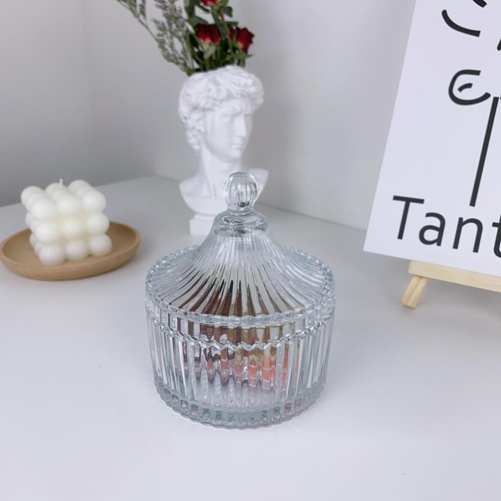 THỐ MỨT thủy tinh 🥑FREE SHIP🥑 Hũ đựng mứt , bánh kẹo thủy tinh vân kim cương sang trọng