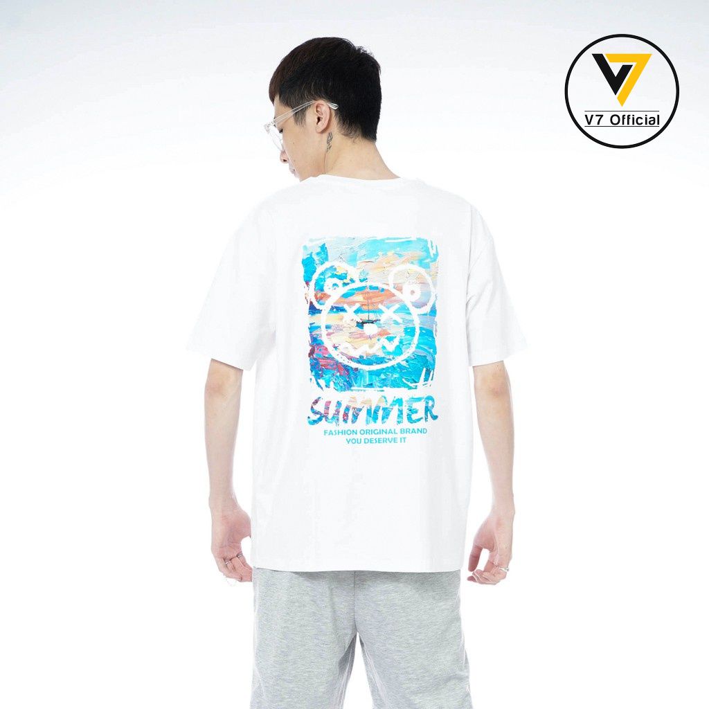 Áo thun Summer Bear  Basic Tee phông trơn nam nữ tay lỡ form rộng oversize- v7 OFFICIAL( V21)