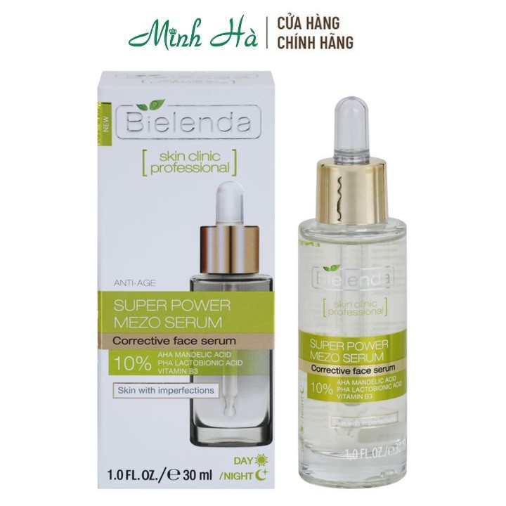 Serum Bielenda Super Power Mezo 30ml giúp dưỡng trắng chống lão hóa da