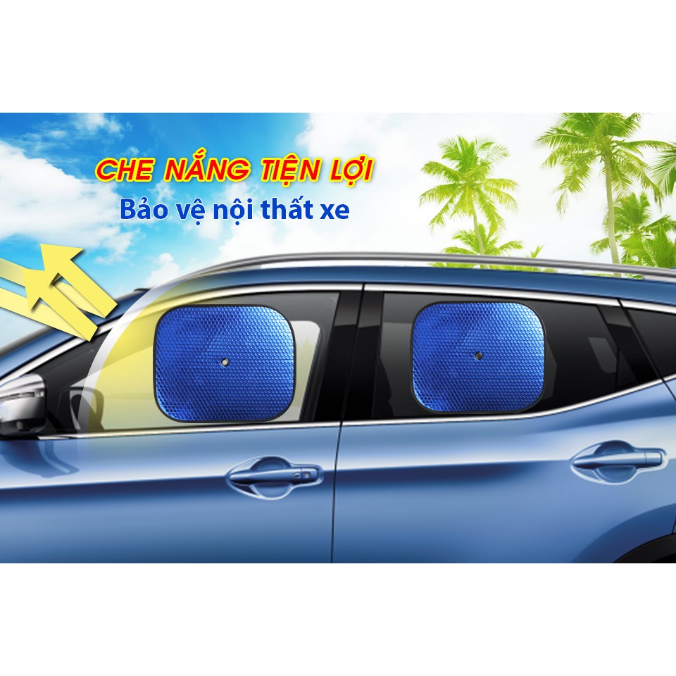 Bộ 2 tấm che nắng ô tô, loại dày tráng bạc, hút kính, tráng nhôm cách nhiệt phản quang- Phụ kiện ô tô - Auto Bảo Lộc