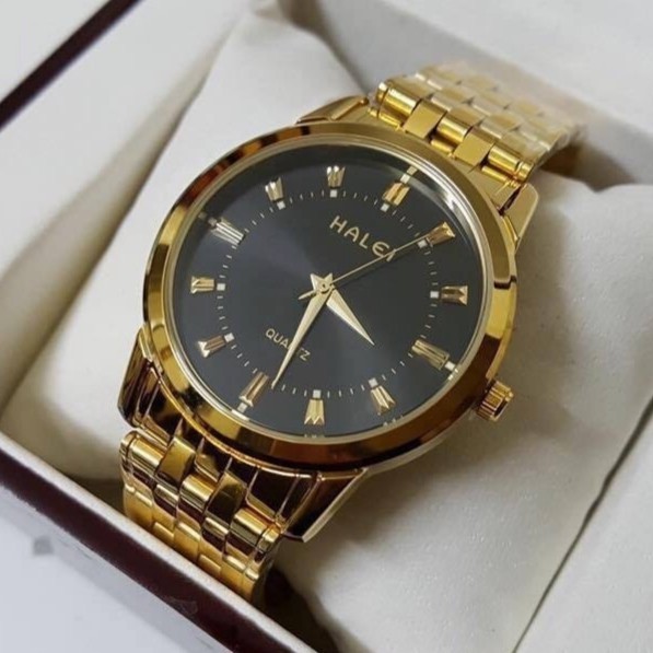 Đông hồ nam thép không gỉ đính đá mạ vàng chống nước Halei H003 - Vemz Watch | BigBuy360 - bigbuy360.vn
