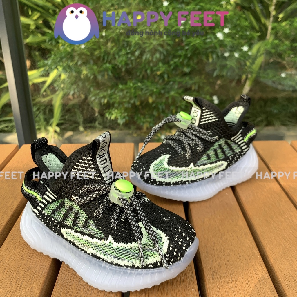 Giày thể thao bé trai bé gai Happy Feet dáng xỏ lười đế đèn led- HF 050