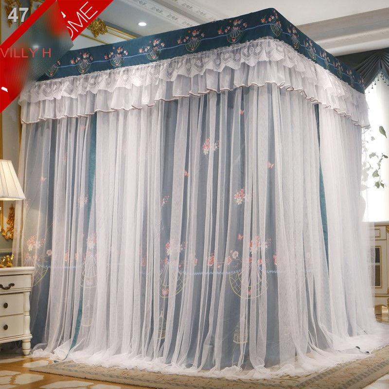 WZWeili Shangpin Hộ gia đình Che nắng Rèm đầu giường chống bụi Màn muỗi Một mảnh Phong cách công chúa Tầng cung điện ba