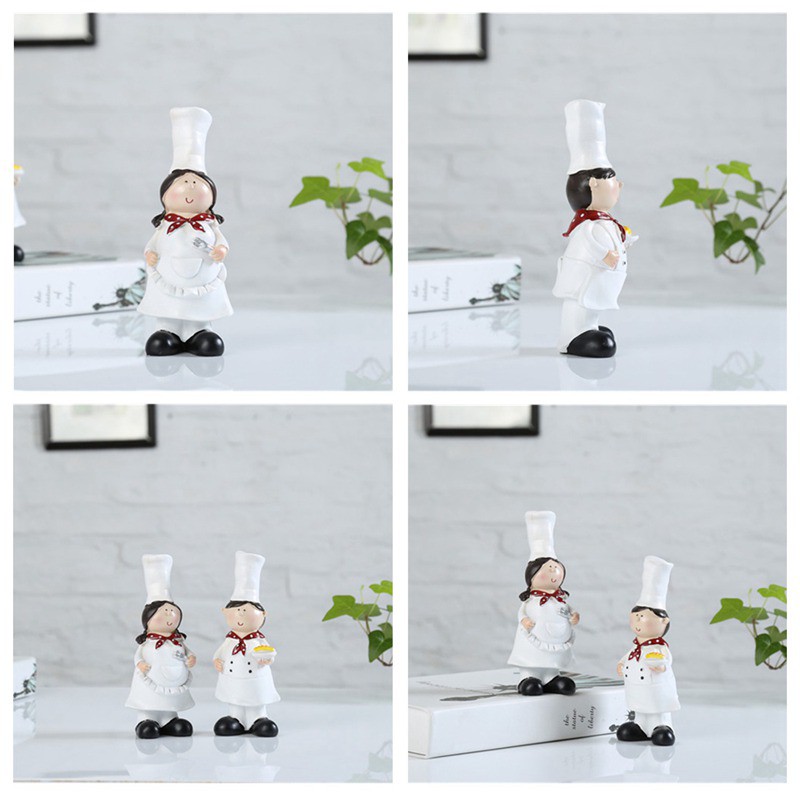 1 Cặp Tượng Cô Bé Đầu Bếp Trang Trí