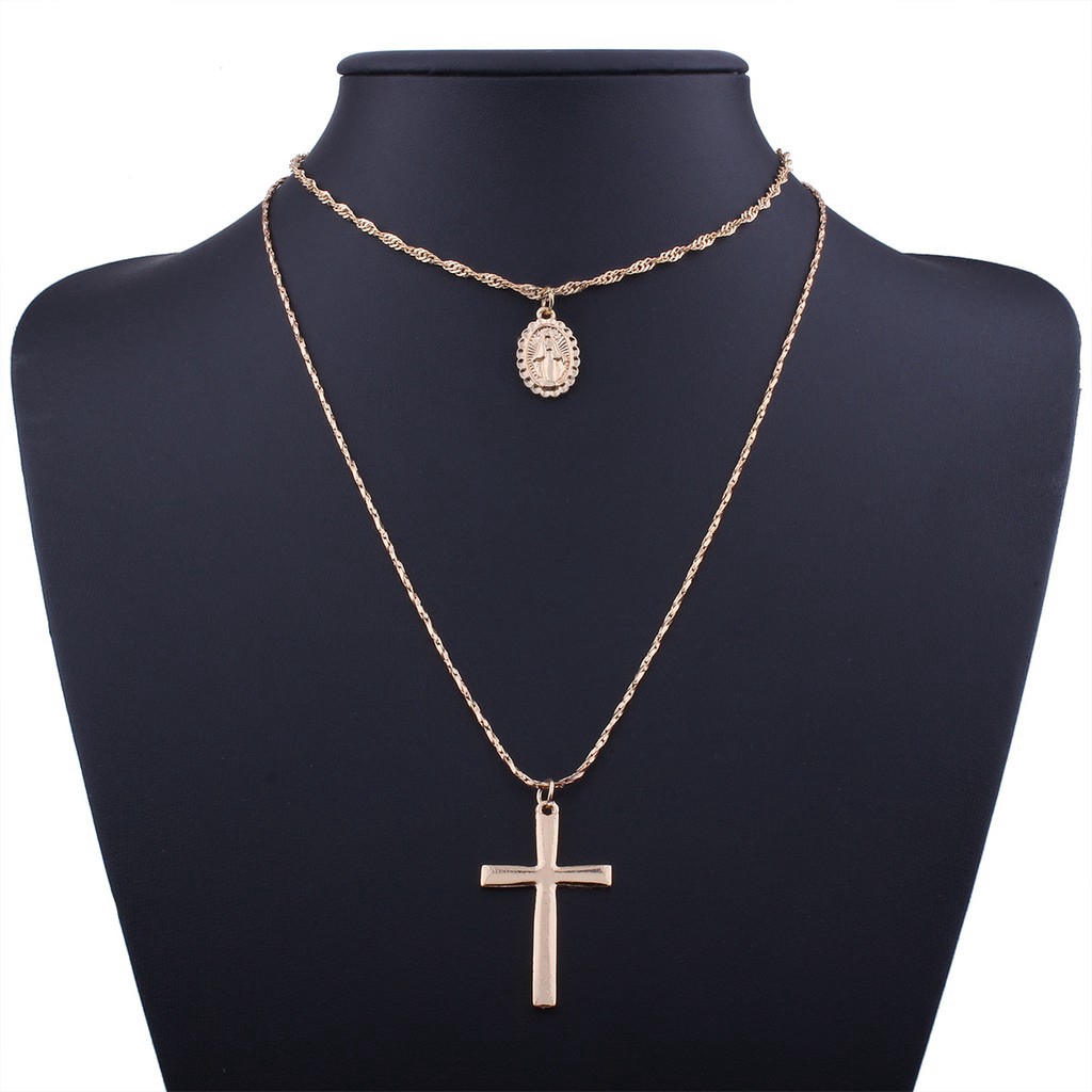 Set 2 dây chuyền mặt hình cây thánh giá thời trang dành cho nữ