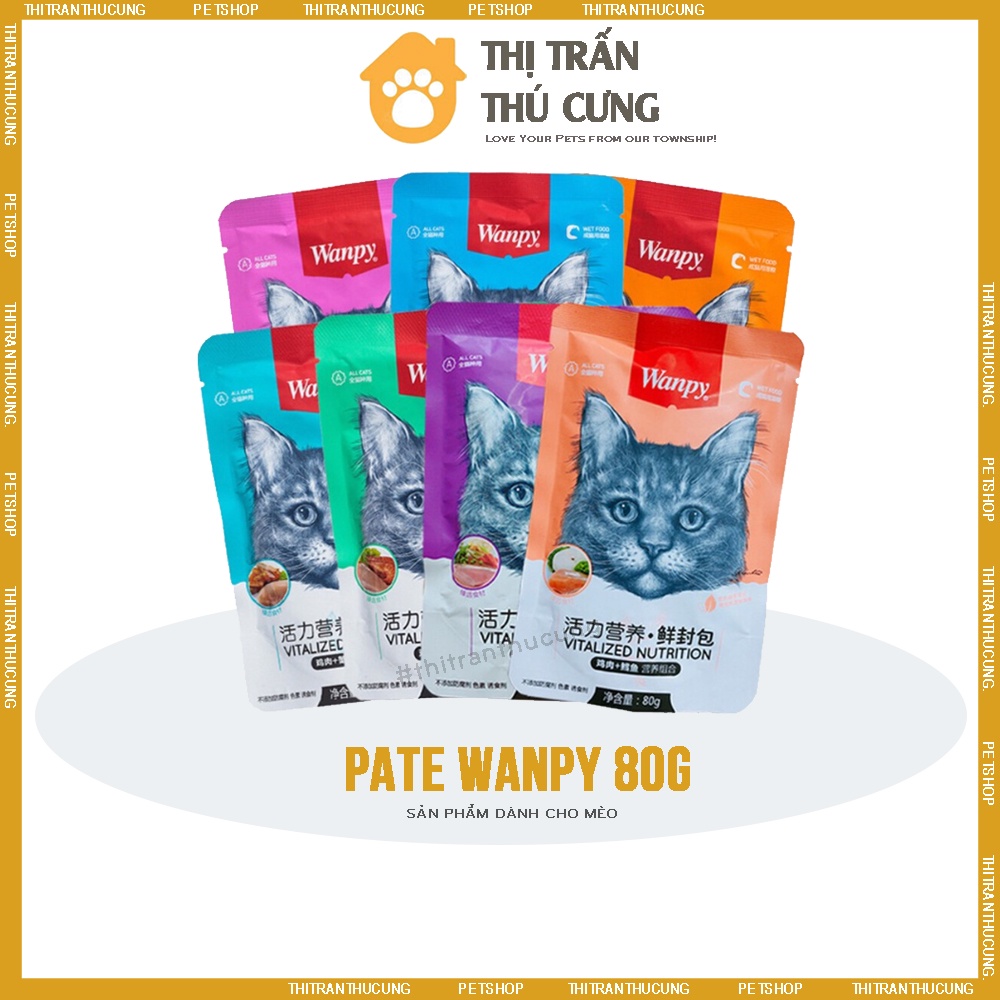 Pate Wanpy Gói 80g Cho Mèo Kén Ăn - Súp Wanpy Đủ Vị Thơm Ngon