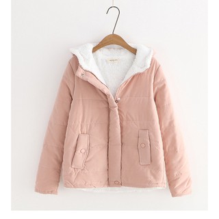áo khoác cotton dày lót bông ngắn phong cách hàn quốc