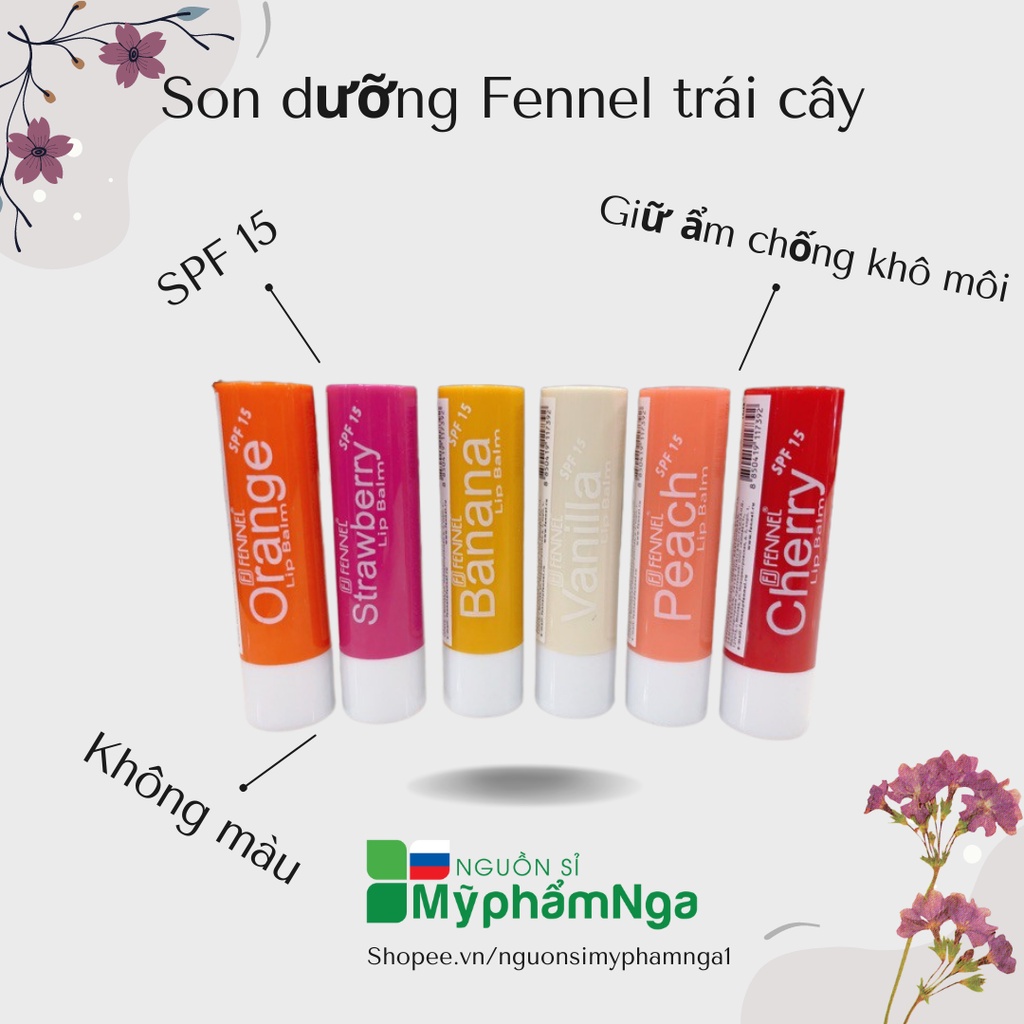 Son dưỡng Fennel trái cây, chỉ số chống nắng môi spf15