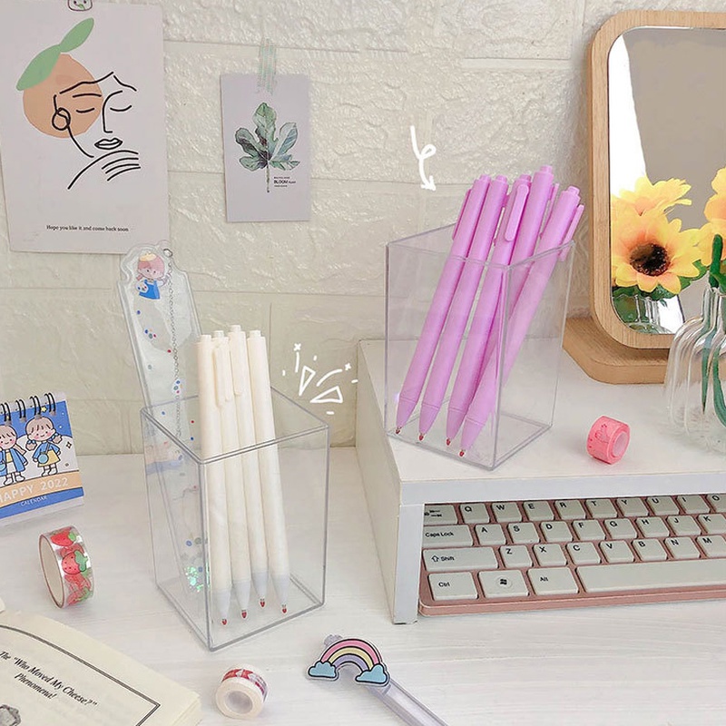 Hộp Đựng Bút/Cọ Trang Điểm Bằng Acrylic Trong Suốt Sức Chứa Lớn Tiện Dụng Cho Nữ