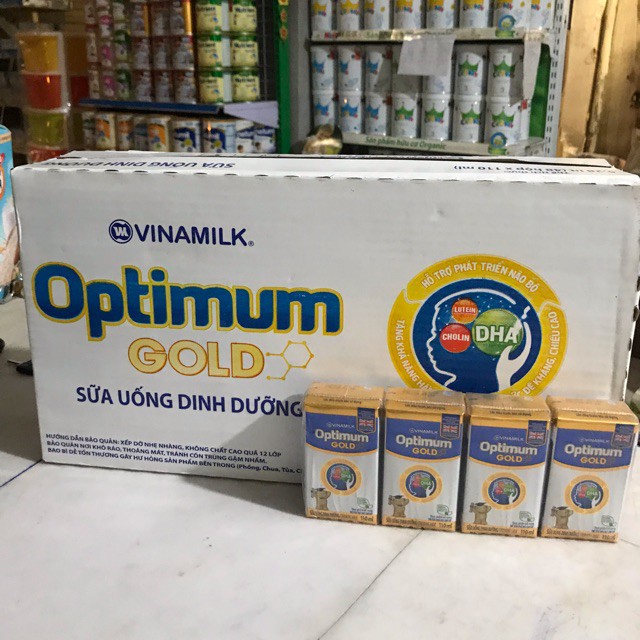 Sữa bột pha sẵn Optimum gold 110ml (lốc 4 hộp)