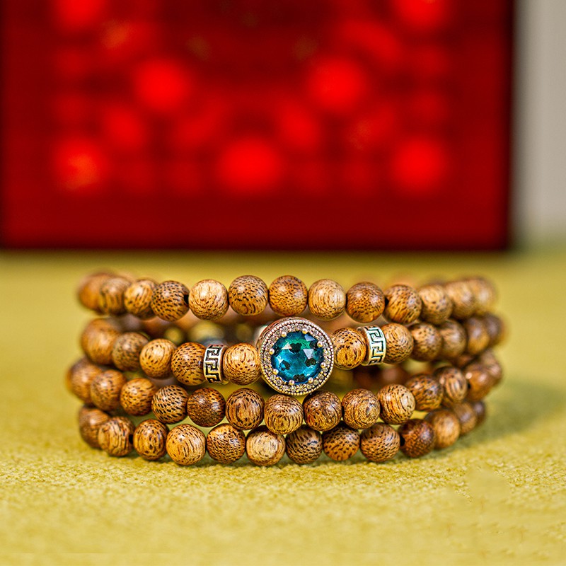 Vòng Trầm 108 hạt mix Chamr đá Ngũ Sắc hợp từng mệnh - Size 6mm cho nữ | BigBuy360 - bigbuy360.vn