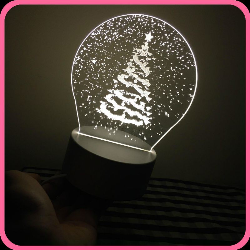 Đèn trang trí led khắc hình CÂY THÔNG NOEL đẹp, phụ kiện giáng sinh không thể thiếu