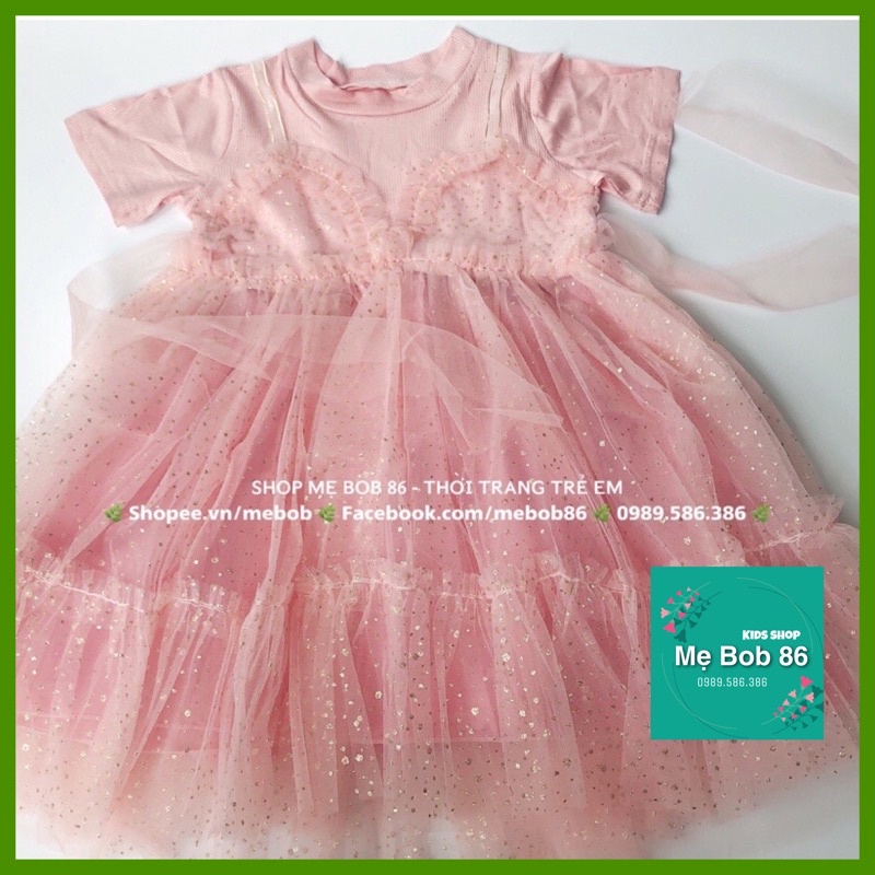 𝗦𝗵𝗼𝗽 𝗠𝗲̣ 𝗕𝗼𝗯 𝟴𝟲 - Váy công chúa cho bé gái mùa hè cộc tay siêu mềm mịn, Váy tiểu thư cho bé