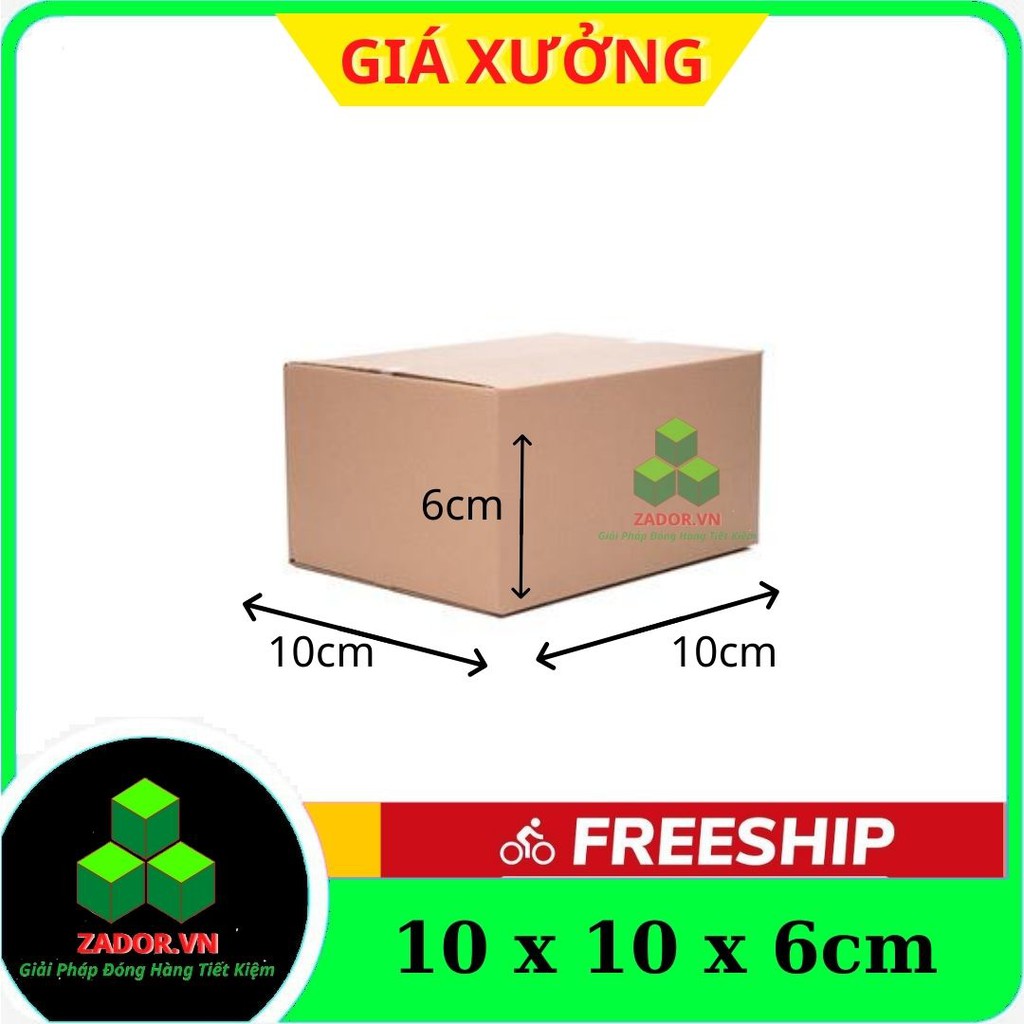Combo 50 hộp carton Size 10x10x6 Thùng Carton Đóng Hàng Zador