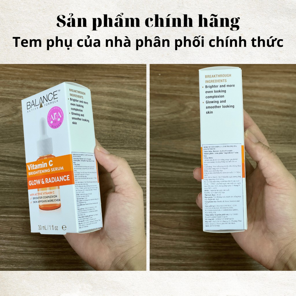 Serum Trắng Da, Mờ Thâm Balance Active Formula Vitamin C Brightening Serum 30ml