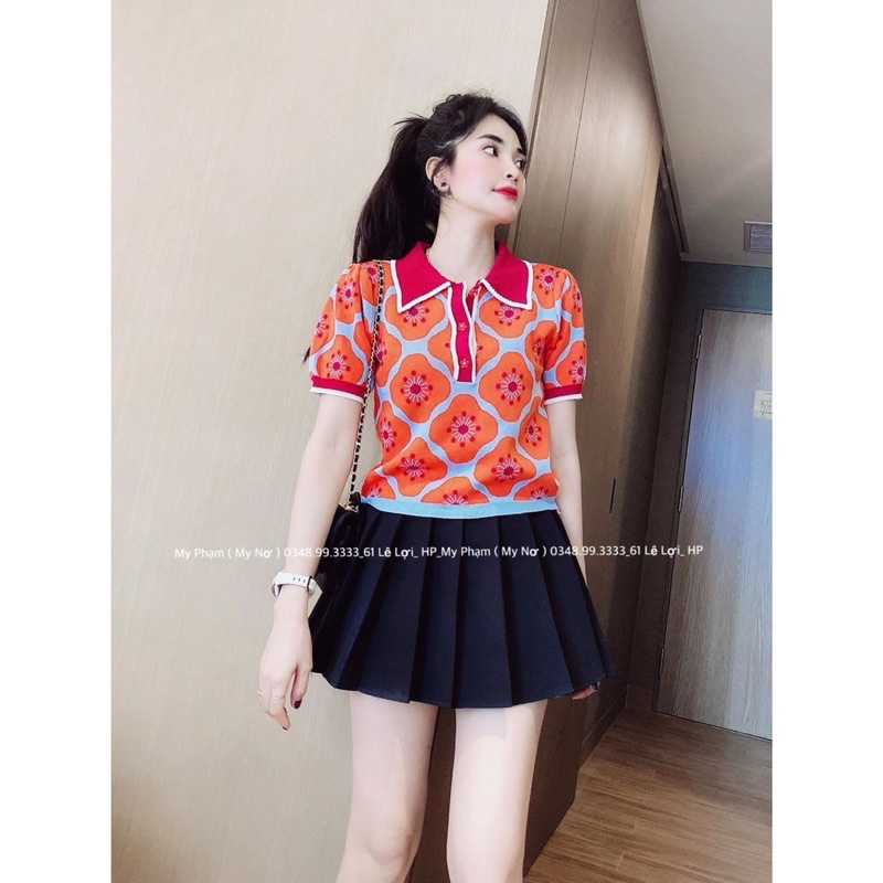 ÁO LEN CỘC TAY MÀU HOA CAM