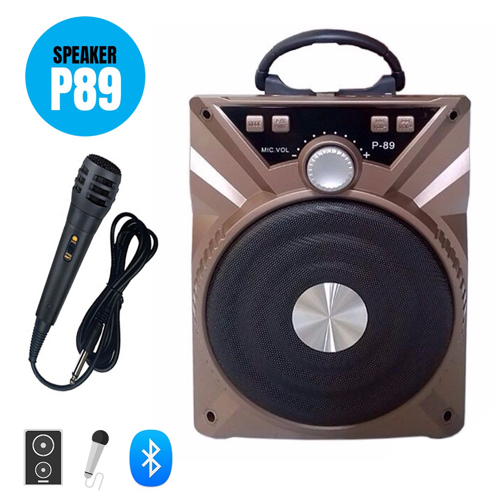 Loa Bluetooth mini 💝Freeship💝 Loa bluetooth karaoke P88 / P89 Tặng Micro Hát Karaoke