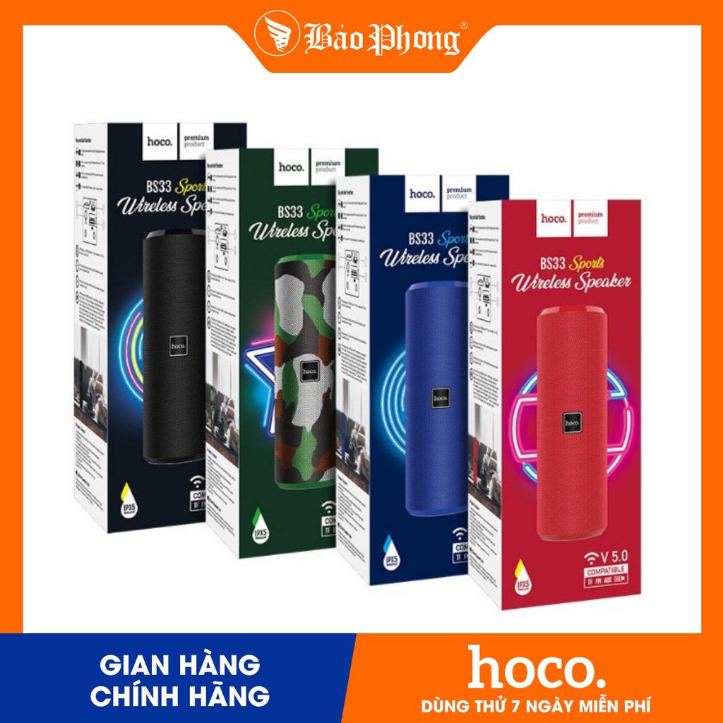 Loa không dây Bluetooth Hoco BS33 V5.0 Dành cho điện thoại iPhone iP Huawei Samsung Oppo Realme giá rẻ bền đẹp