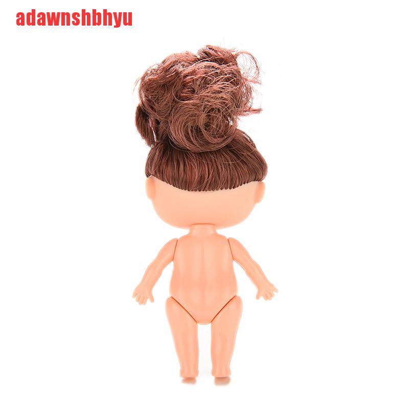 [adawnshbhyu]9cm Doll for Mini Ddung Dolls with Brown Bun Hair Baking Mold Dolls Girl Toys