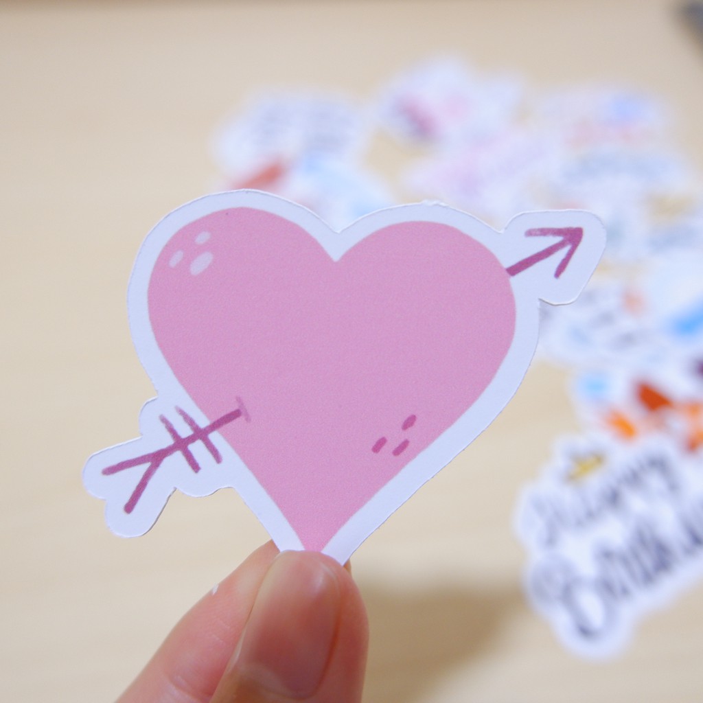 LOVE - Sticker die-cut - Sticker cắt rời - Nguyên liệu làm Scrapbook Handmade