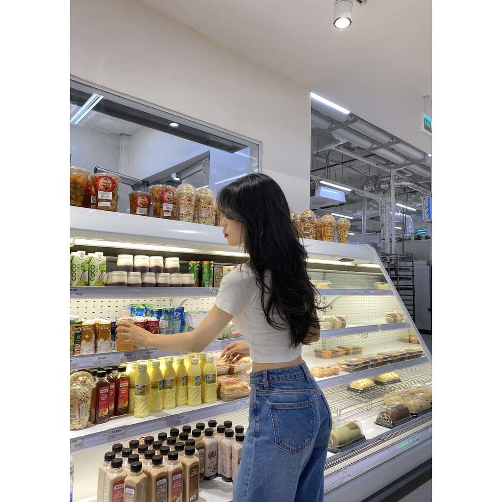 Quần Jeans Nữ Lưng Cao Màu Xanh Đậm Wash Đùi LDM-103B