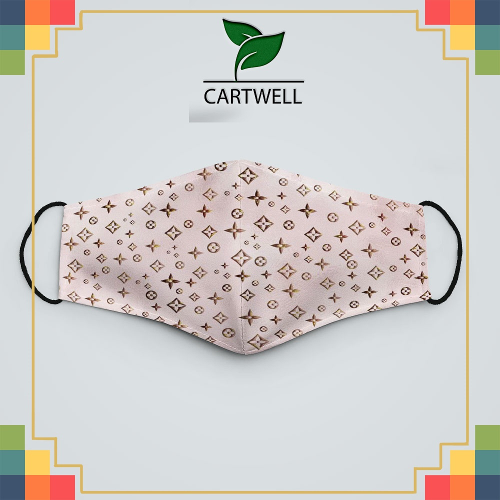 Khẩu trang vải poly 2 da L.V_1946 CARTWELL chất liệu vải mềm 2 lớp chống nắng phòng dịch bệnh lọc không khí