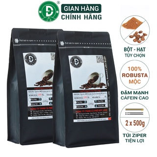 1kg cà phê robusta rang mộc nguyên chất d coffee đậm vị, cafein cao - ảnh sản phẩm 1