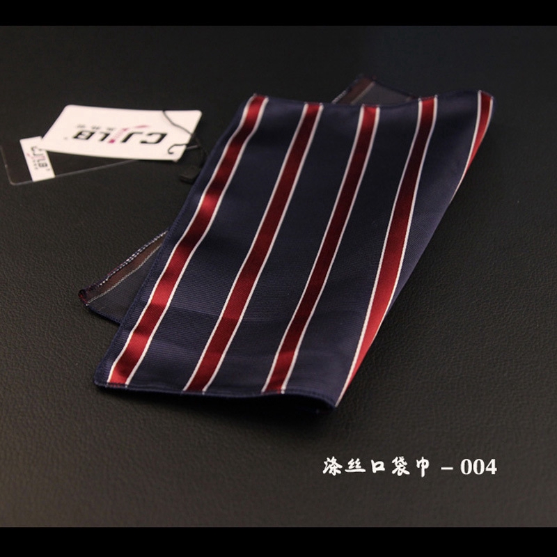 Khăn Tay Efan Bằng Polyester Kiểu Vuông Họa Tiết Rằn Ri Phong Cách Cổ Điển Cho Phái Nam 23*23cm