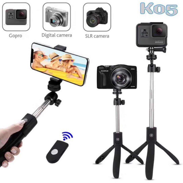 Giá đỡ - Gậy chụp ảnh Tripod K05 Bluetooth 3 chân cho điện thoại, Máy ảnh, Máy quay phim  siêu tốt - Tiện lợi