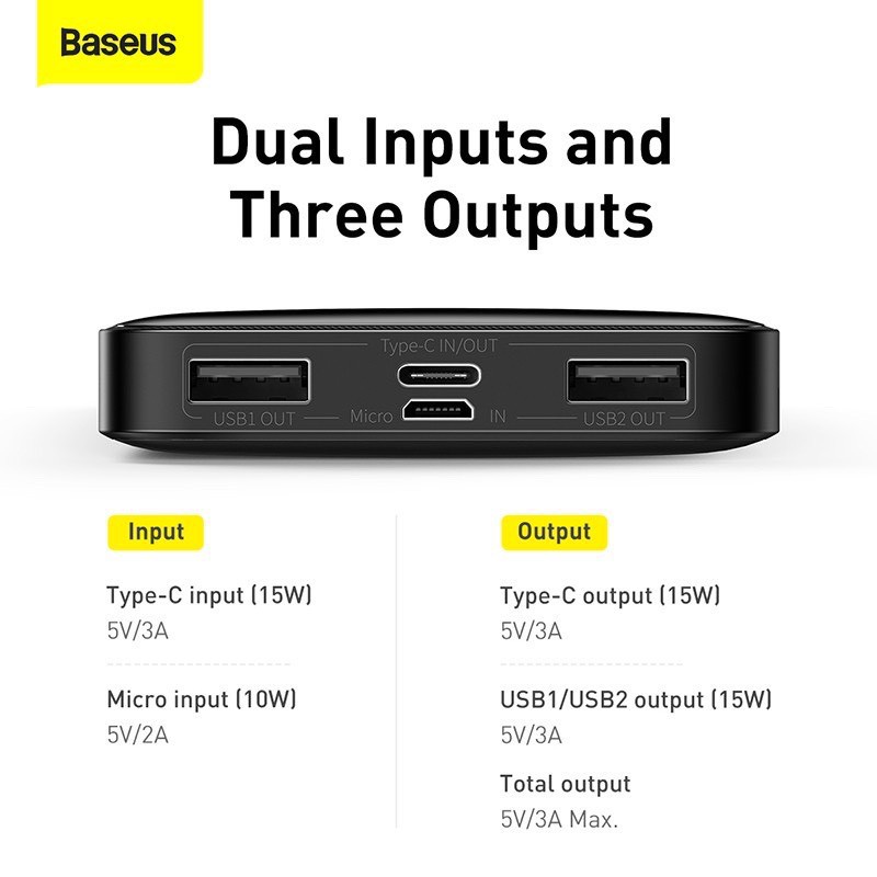 Pin Sạc dự phòng Baseus 15w 10000mAh màn Led hiển thị Digital Display PPBD01