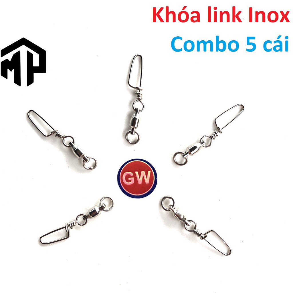 Khóa linh chống xoắn INOX GW câu cá , combo 5 cái chuyên dùng câu đài , câu đơn , câu  tay - Top1VN chất lượng 102 can c
