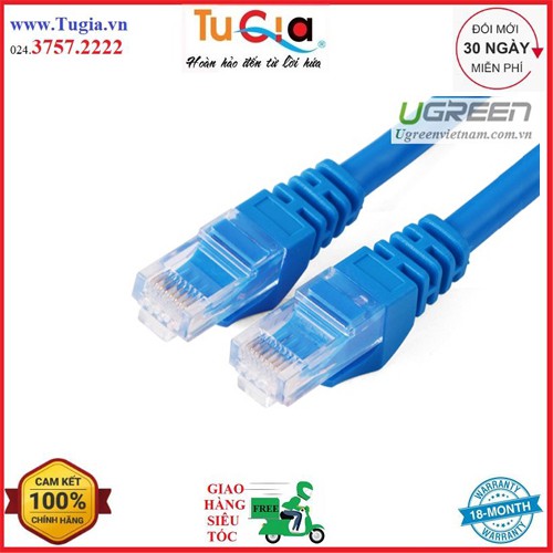 Dây mạng bấm sẵn 2 đầu Cat6 UTP Patch Cords dài 15M UGREEN NW102 11207 - Hàng chính hãng