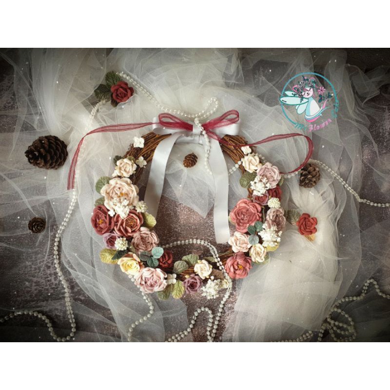 vòng hoa đất sét handmade phong cách hàn quốc ♡ ( tặng trang sức hoa đất sét handmade độc đáo)