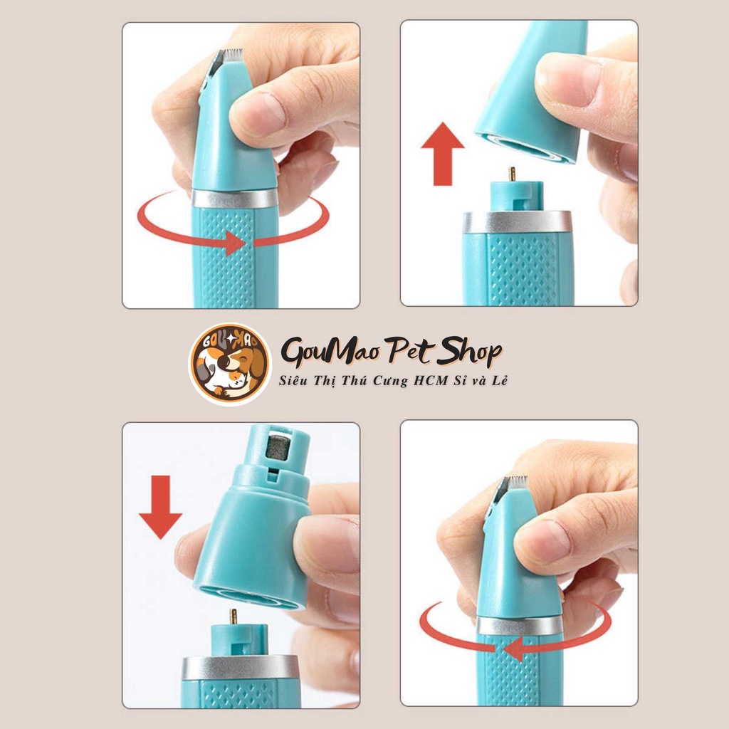 Tông đơ cạo bàn + mài móng 2 trong 1 dành cho chó mèo - Goumao pet