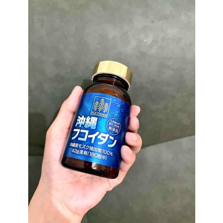 Viên tảo uống hỗ trợ ung thư Fucoidan Okinawa xanh 180 viên Nhật Bản