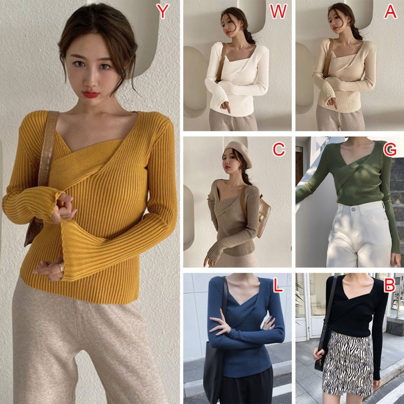 Áo Sweater cổ vuông thời trang mùa thu cho phái nữ