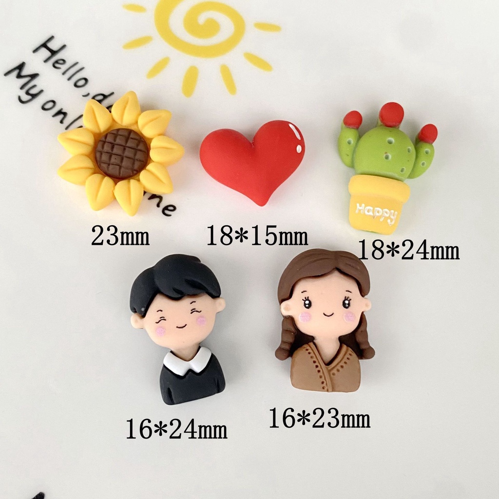Charm (C236) slime/ Dụng Cụ Charm Trang Trí [Ko Keo &amp; Nút] Hình Couple Dễ Thương