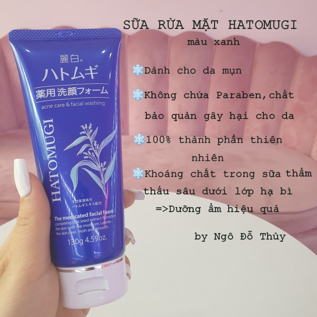 Sữa rửa mặt trắng da Hatomugi Cleansing Foam hạt Ý Dĩ Nhật Bản