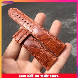 Dây đồng hồ da chân đà điểu màu vàng bò