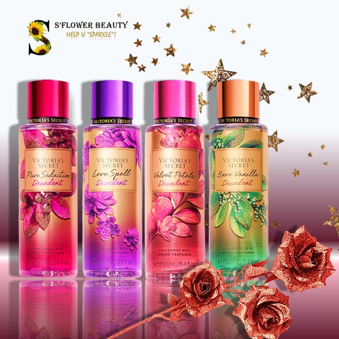 🌹 BST Decadent | Xịt Thơm Toàn Thân Victoria’s Secret Body Mist - Love Spell | Bare Vanilla | Velvet Petals Decadent | Thế Giới Skin Care