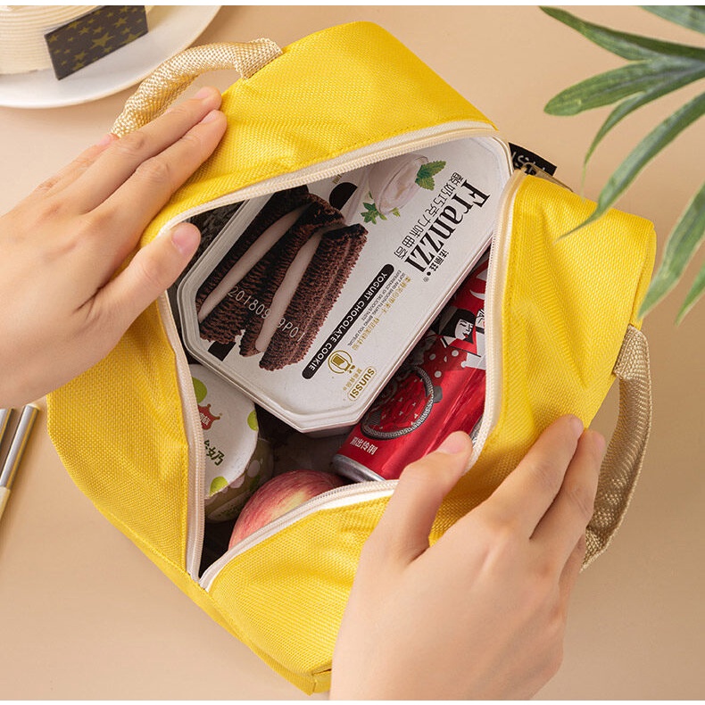 ONLY HOUSE Túi Đựng Hộp Cơm Trưa Lót Giấy Nhôm Cách Nhiệt Họa Tiết Vịt Vàng Nhỏ Nhắn Dành Cho Học Sinh