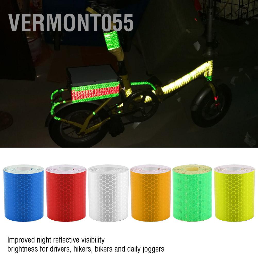 Vermont055 5cmx3m Safety Adhesive Reflective Tape Roll Sticker For Trailers Cars Bikes