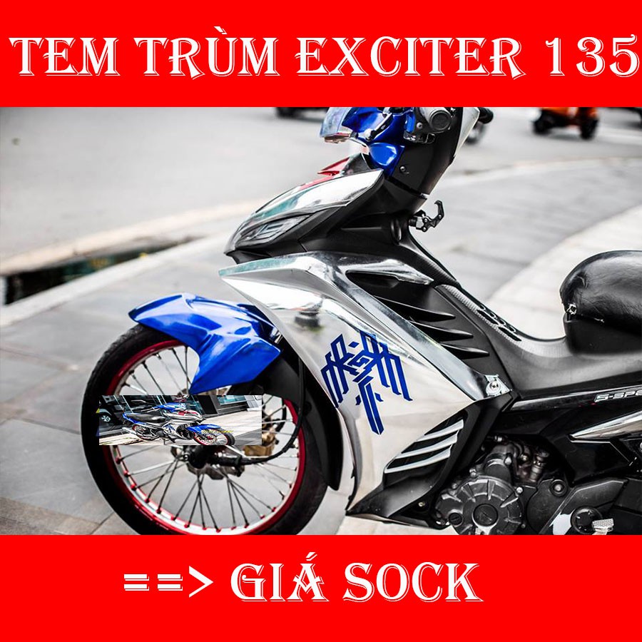 Tem Trùm Exciter 135 Xanh Bạc Cao Cấp