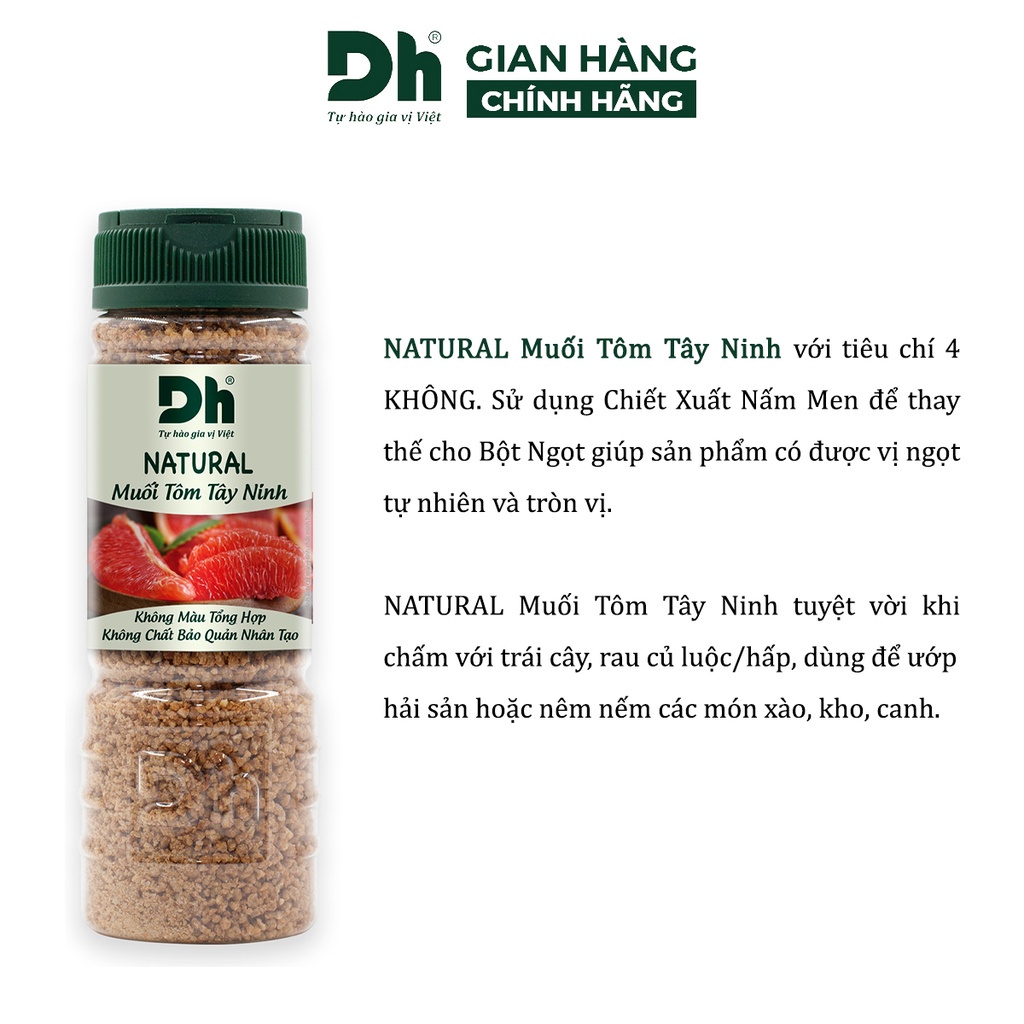 Muối tôm Tây Ninh Natural DH Foods gia vị chấm hoa quả chế biến thực phẩm loại 1 thơm ngon 110gr - DHMTN82