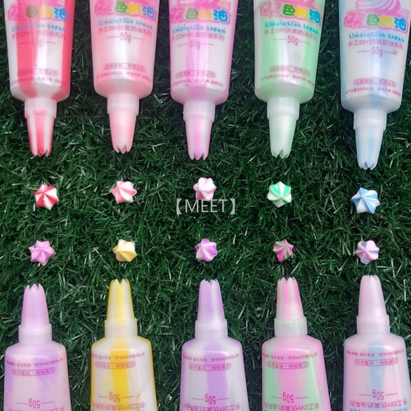 Keo Dán Trang Trí Ốp Điện Thoại / Kem / Đất Sét diy Hai Màu 50g